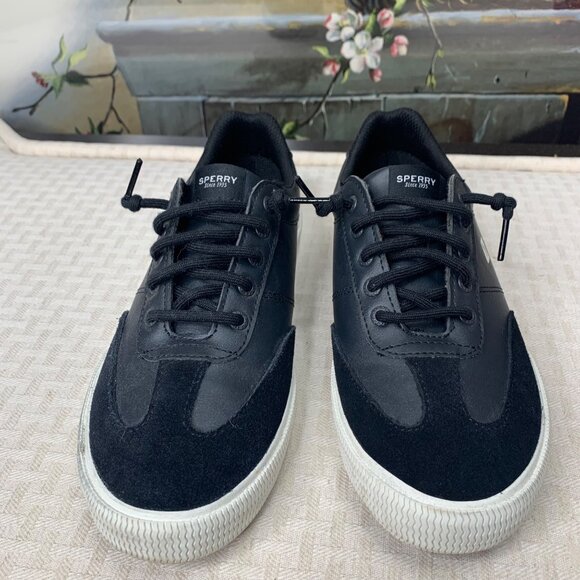 Sperry Top-Sider Womens Size 8 Black & White Memory Foam Casual Sneakers - Picture 2 of 7